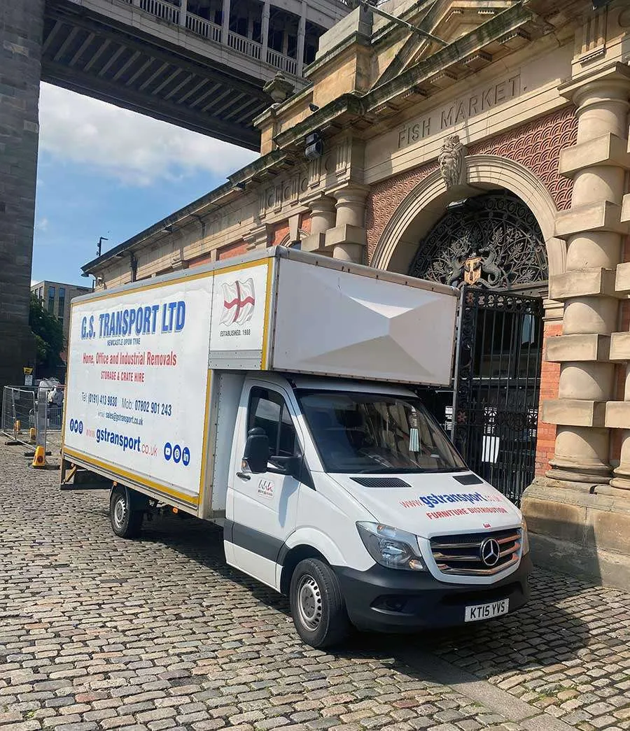 Removal van outside a home in Newcastle during a professional removal